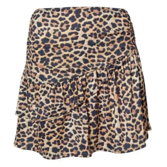 Nasty Gal Asymmetrical Leopard Print Ruffle Skirt NWT - Picture 4 of 4